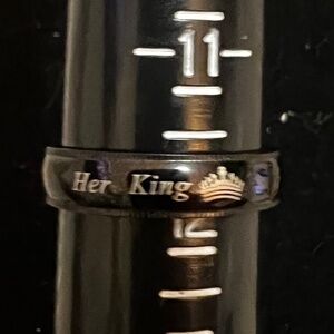 Elegant 'His Queen, Her King' Matching Ring Set with Blue and White Stones